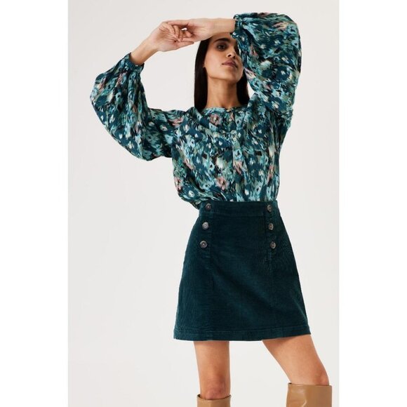 NWT GARCIA Teal Corduroy Mini Skirt - Picture 7 of 7